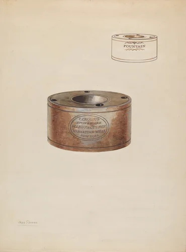 Inkwell by Charles Caseau, index of american design, 1937
