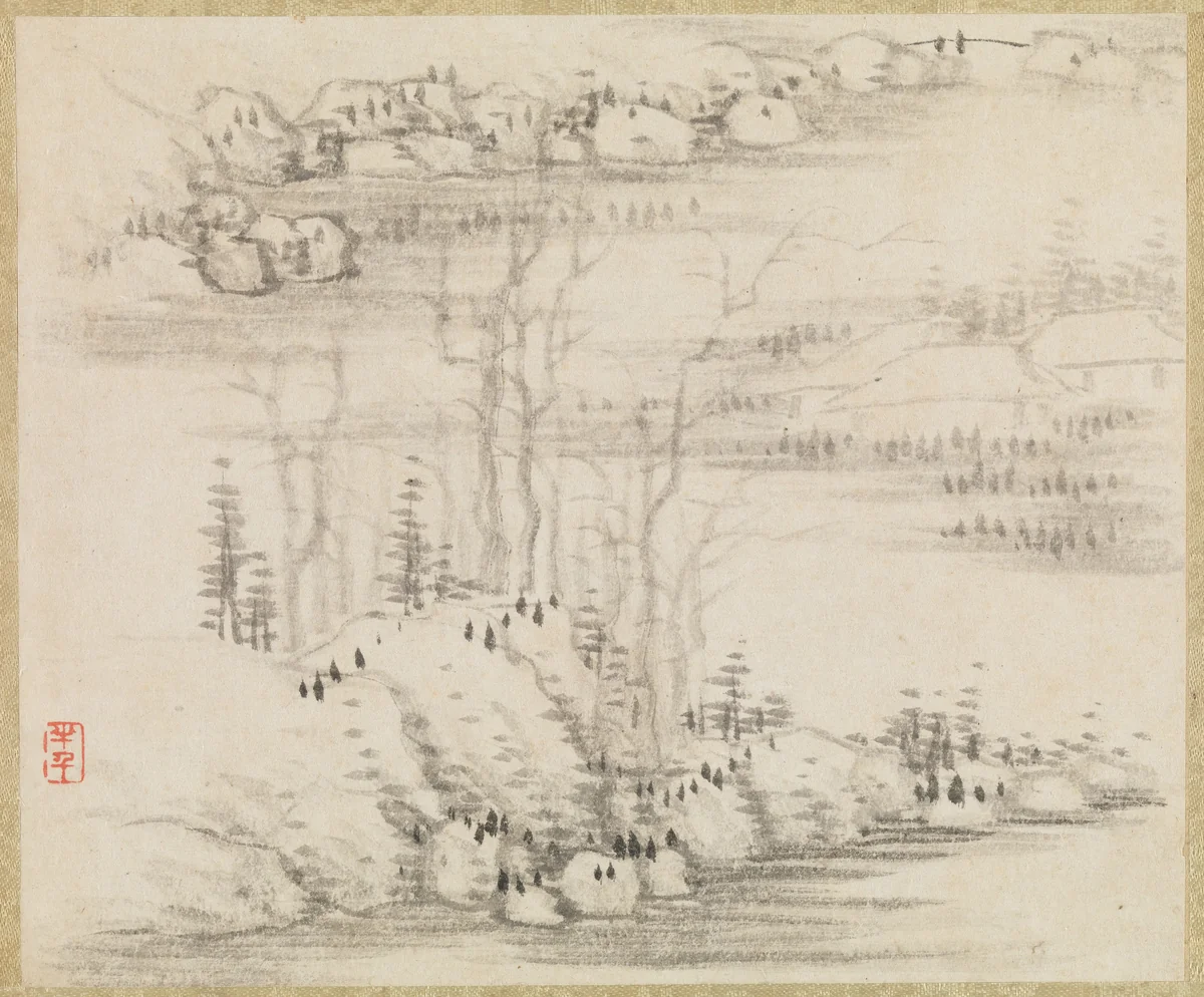 Landscapes and trees by Gong Xian (龔賢), painting, 1669-1689