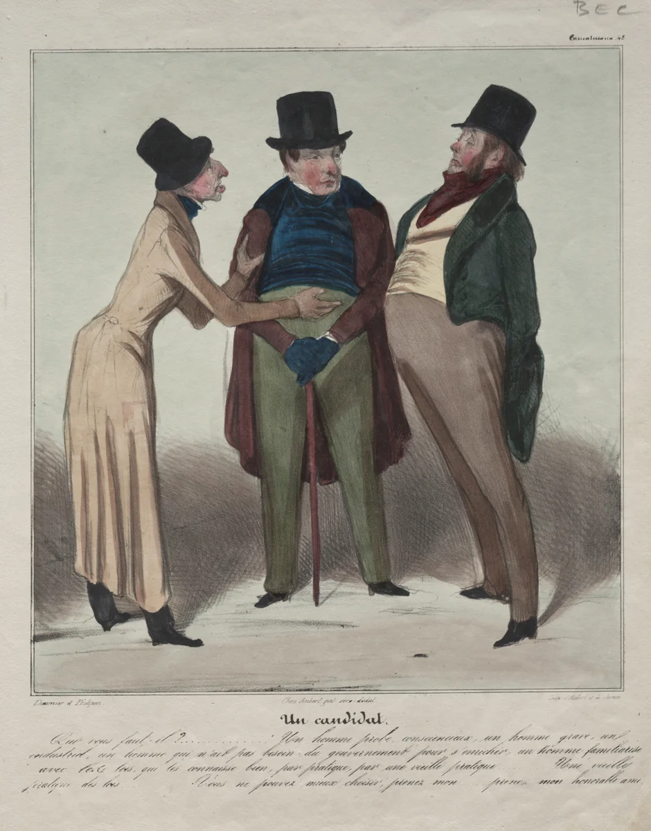 A Candidate by Honoré Daumier, print, 1837