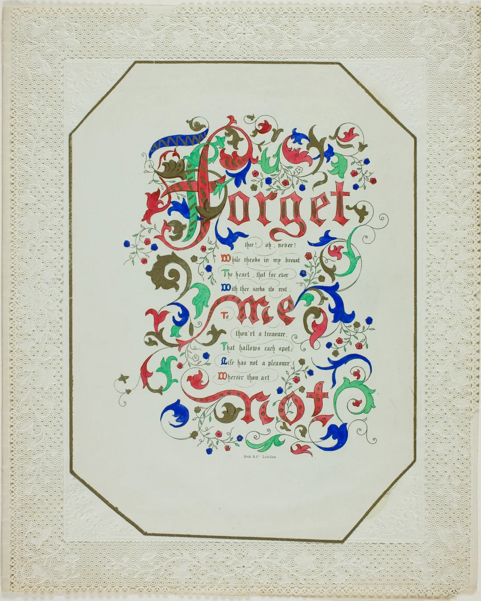 Forget Me Not (valentine) by Unknown Artist, other, 1801-1900