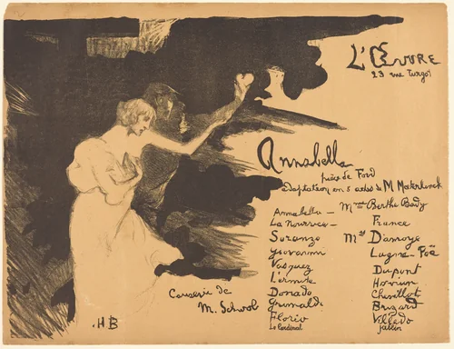 Annabella ('Tis Pity She's a Whore) by Henri Bataille, print, 1894