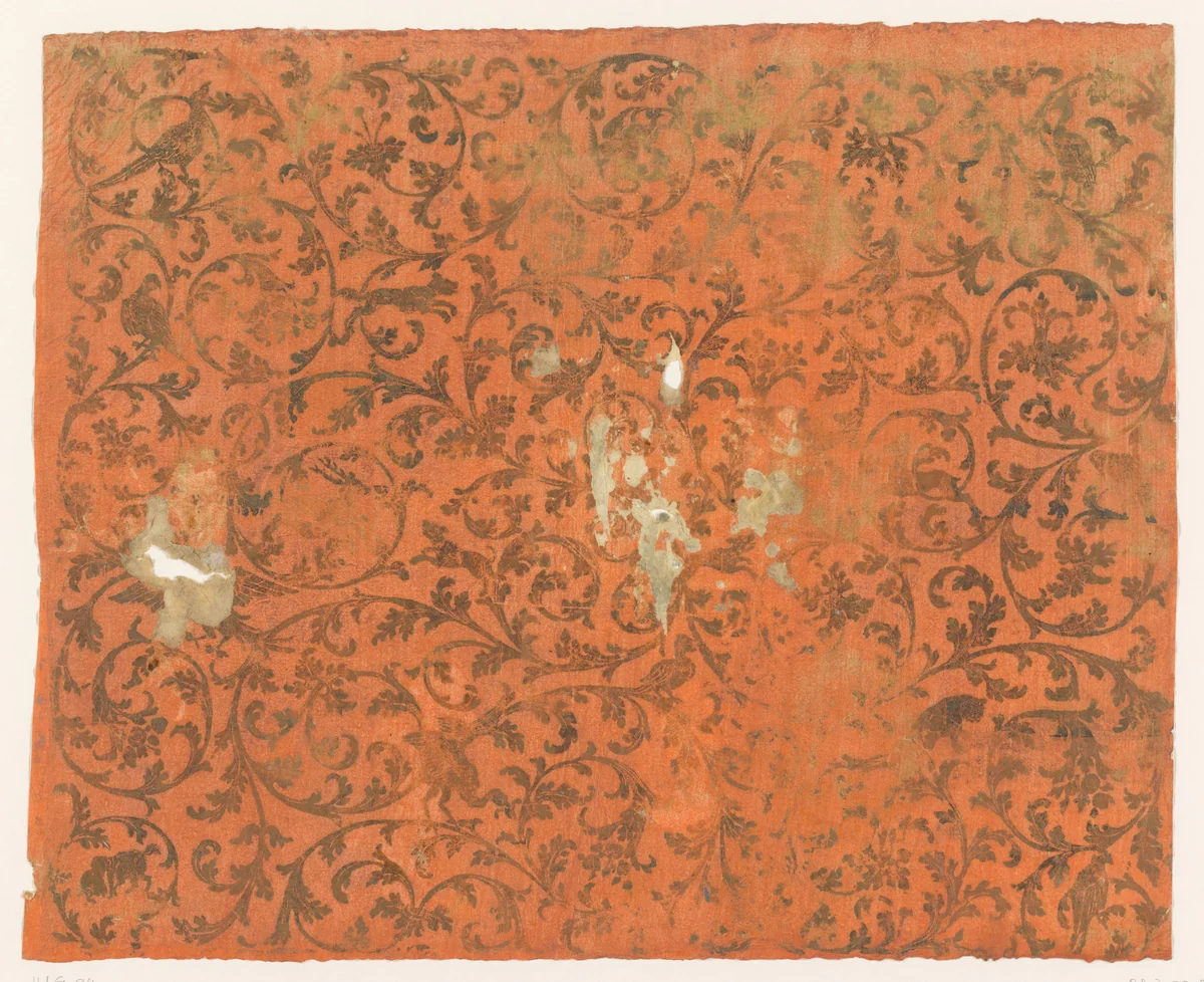 Blad met ranken met bloemen en dieren by anonymous, other, 1700-1750