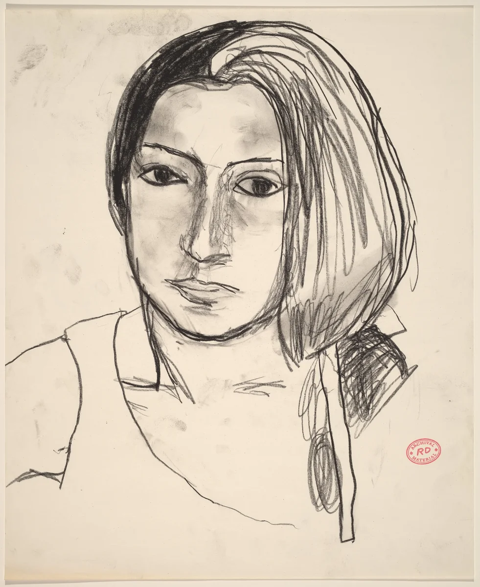 Untitled [head of a woman] by Richard Diebenkorn, drawing, 1955-1967