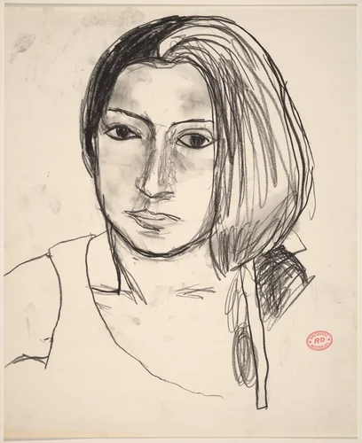 Untitled [head of a woman] by Richard Diebenkorn, drawing, 1955-1967