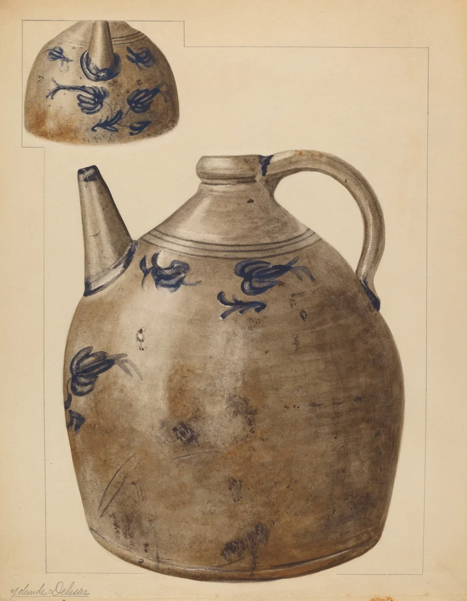 Water Jug by Yolande Delasser, index of american design, 1937