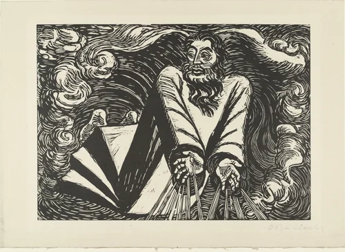 The First Day (Der erste Tag) from The Transformation of God (Die Wandlungen Gottes) by Ernst Barlach, print, 1922