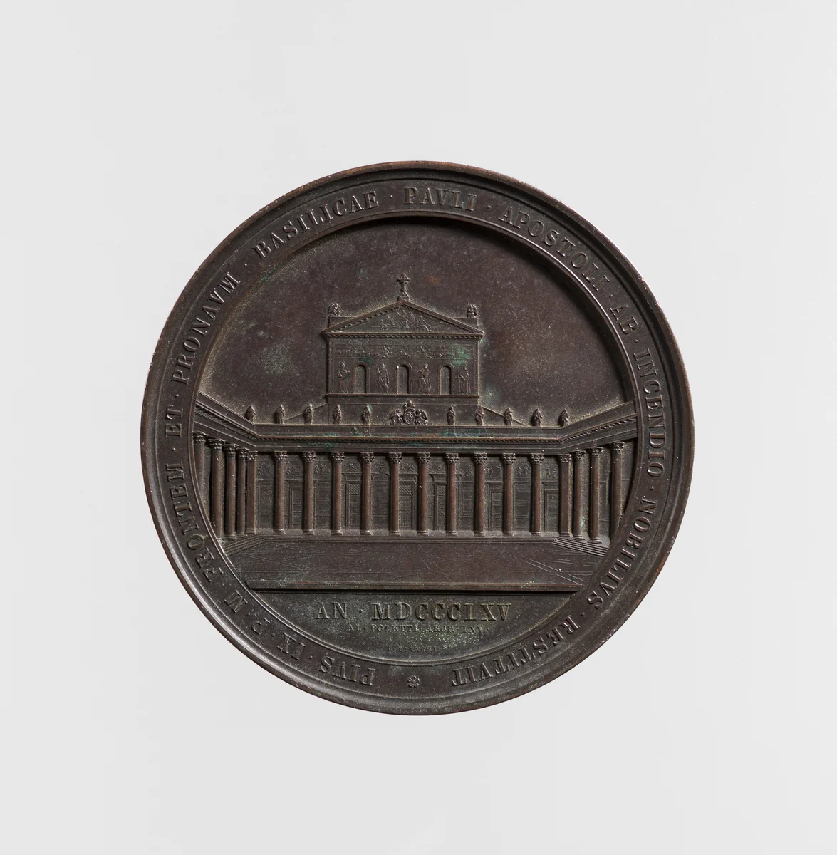 Reconstruction and Re-consecration of the Basilica of Saint Paul Outside the Walls under Pope Pius IX by Giuseppe Bianchi, metalwork, 1865