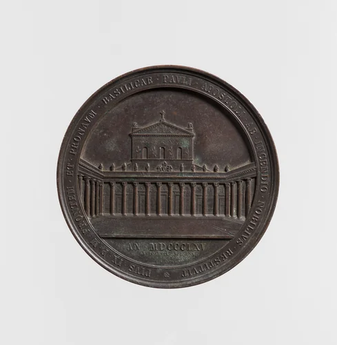 Reconstruction and Re-consecration of the Basilica of Saint Paul Outside the Walls under Pope Pius IX by Giuseppe Bianchi, metalwork, 1865