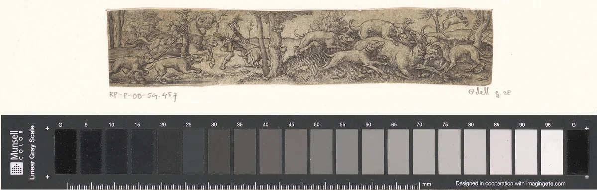 Hert aangevallen door jachthonden by Unknown, print, 1524-1562