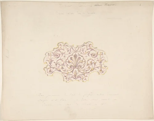 Design for Grand Salon, Ground Floor, Hôtel Candamo by Jules-Edmond-Charles Lachaise, drawing, 1868-1878