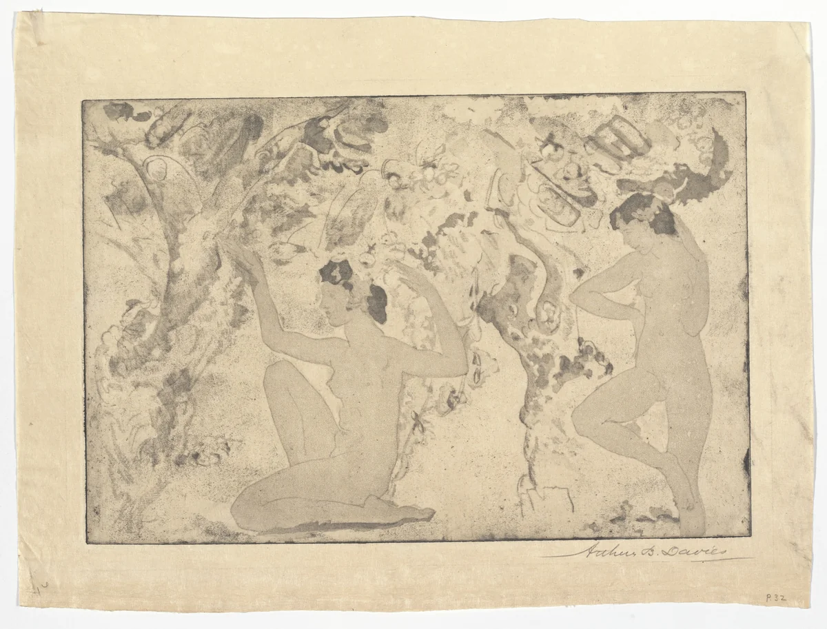 Angled Beauty by Arthur B. Davies, print, 1918