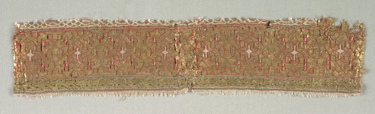 Guilloche band, from a dalmatic of San Valero by Unknown, textile, 1200-1299