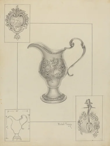 Silver Creamer by Michael Fenga, index of american design, 1936
