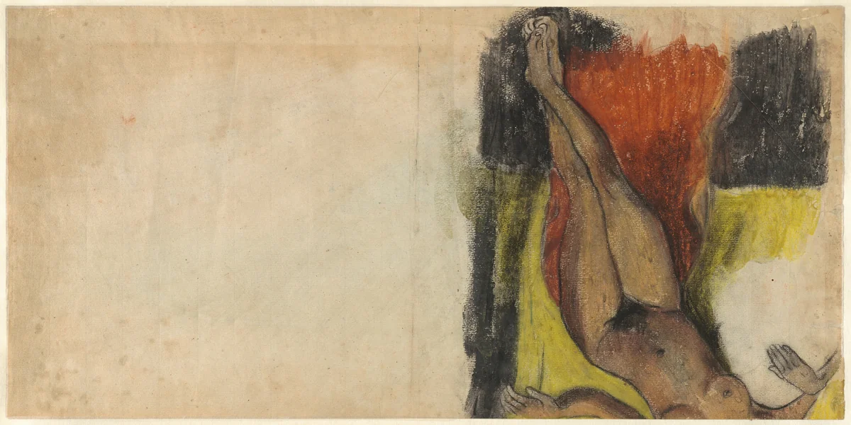 Study for Aita tamari vahine Judith te parari [verso] by Paul Gauguin, drawing, 1894