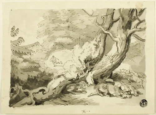 Fox Hunt by Samuel Howett, drawing, 1785-1822