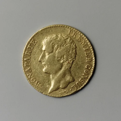 20-franc piece, year 12A, First Consul by Nicholas-Pierre Tiolier, metalwork, 1803-1804