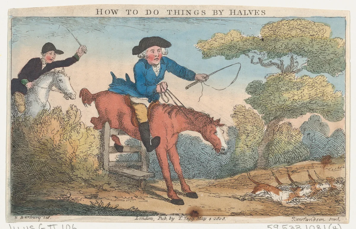How to Do Things by Halves by Thomas Rowlandson, print, 1808