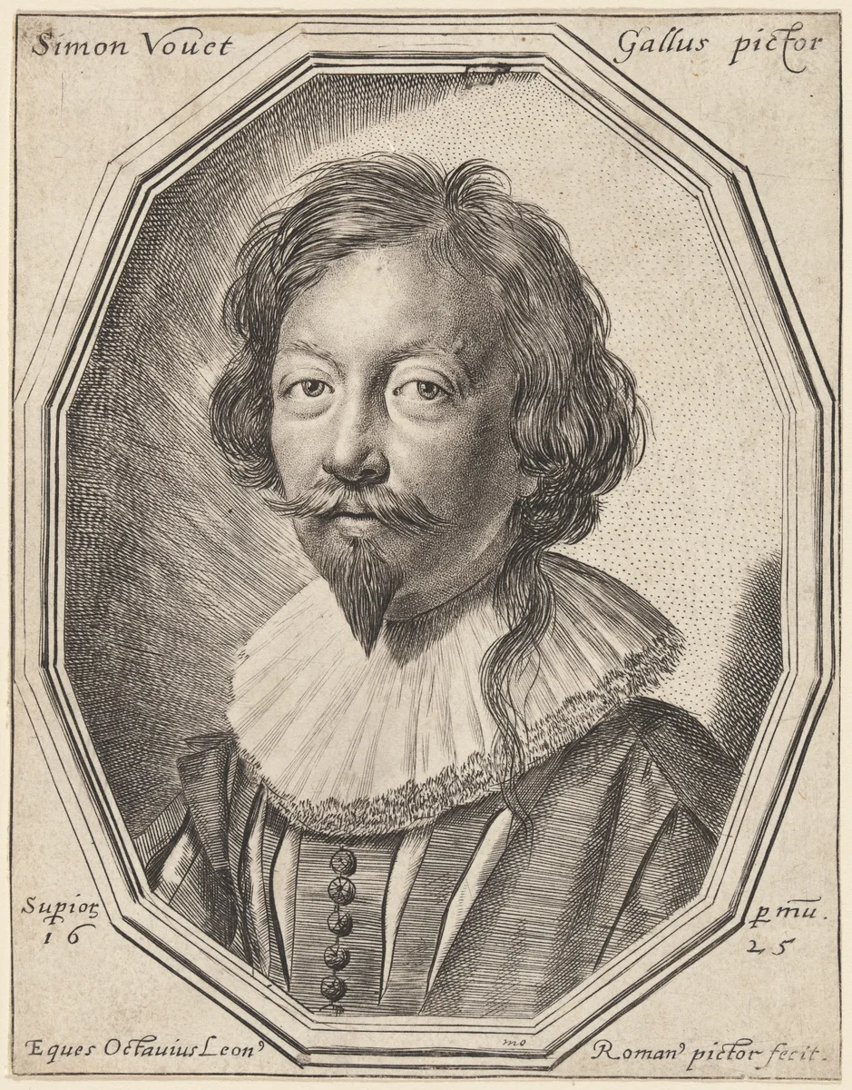 Simon Vouet by Ottavio Leoni, print, 1625