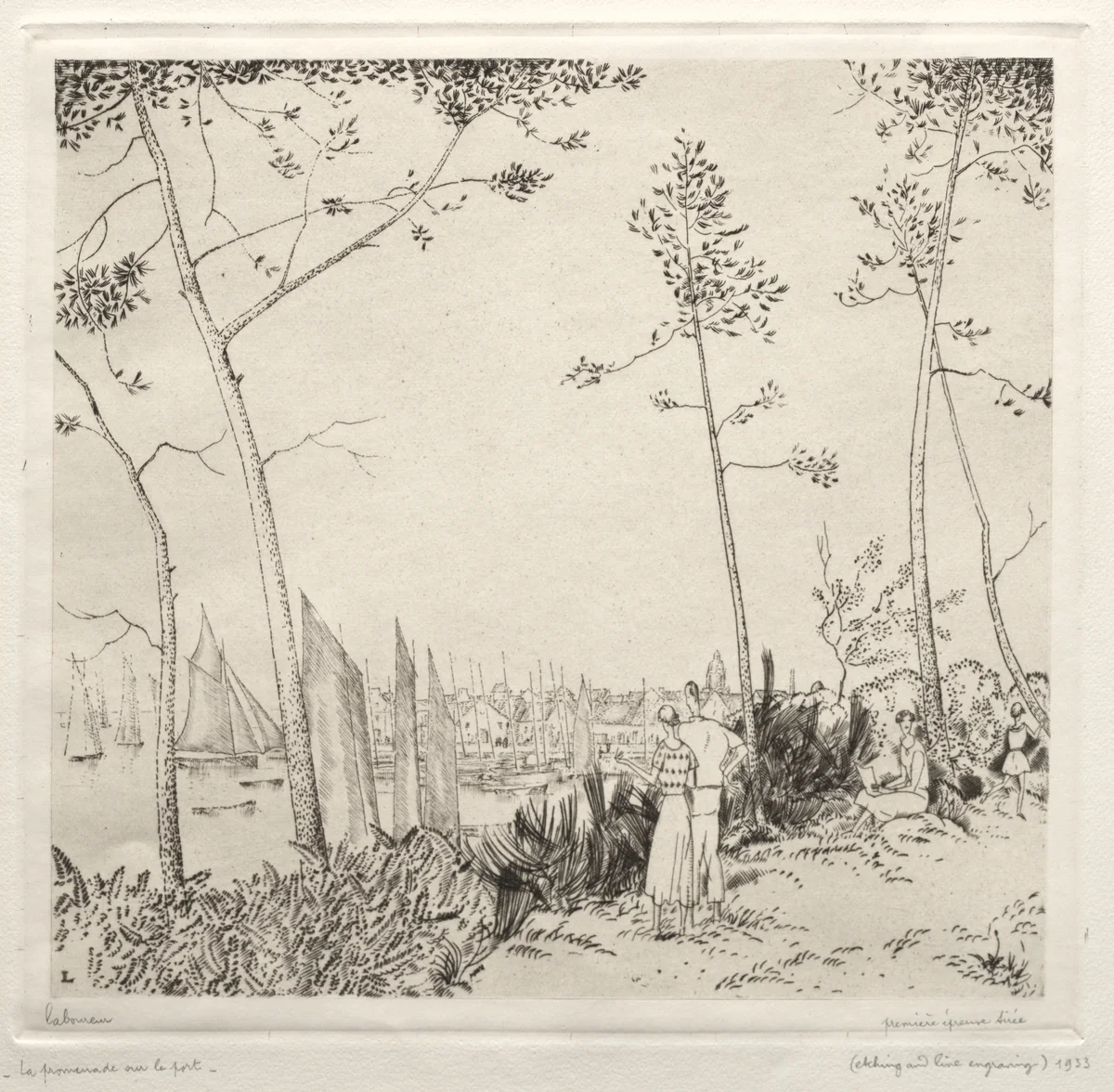 La Promenade sur le Port by Jean-Émile Laboureur, print, 1935