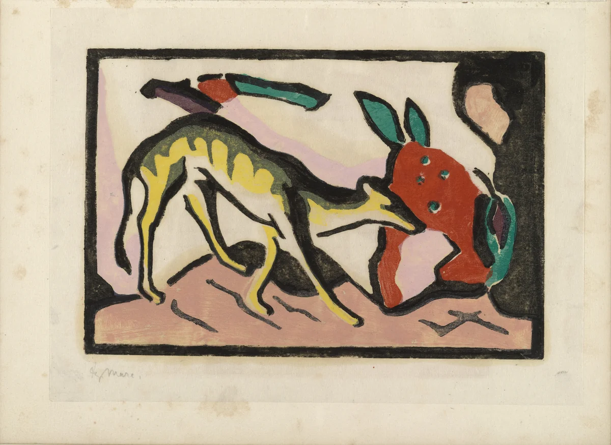 Fantastic Creature (Fabeltier) (plate preceding page 1) from Der Blaue Reiter (The Blue Rider) by Franz Marc, illustrated book, 1912