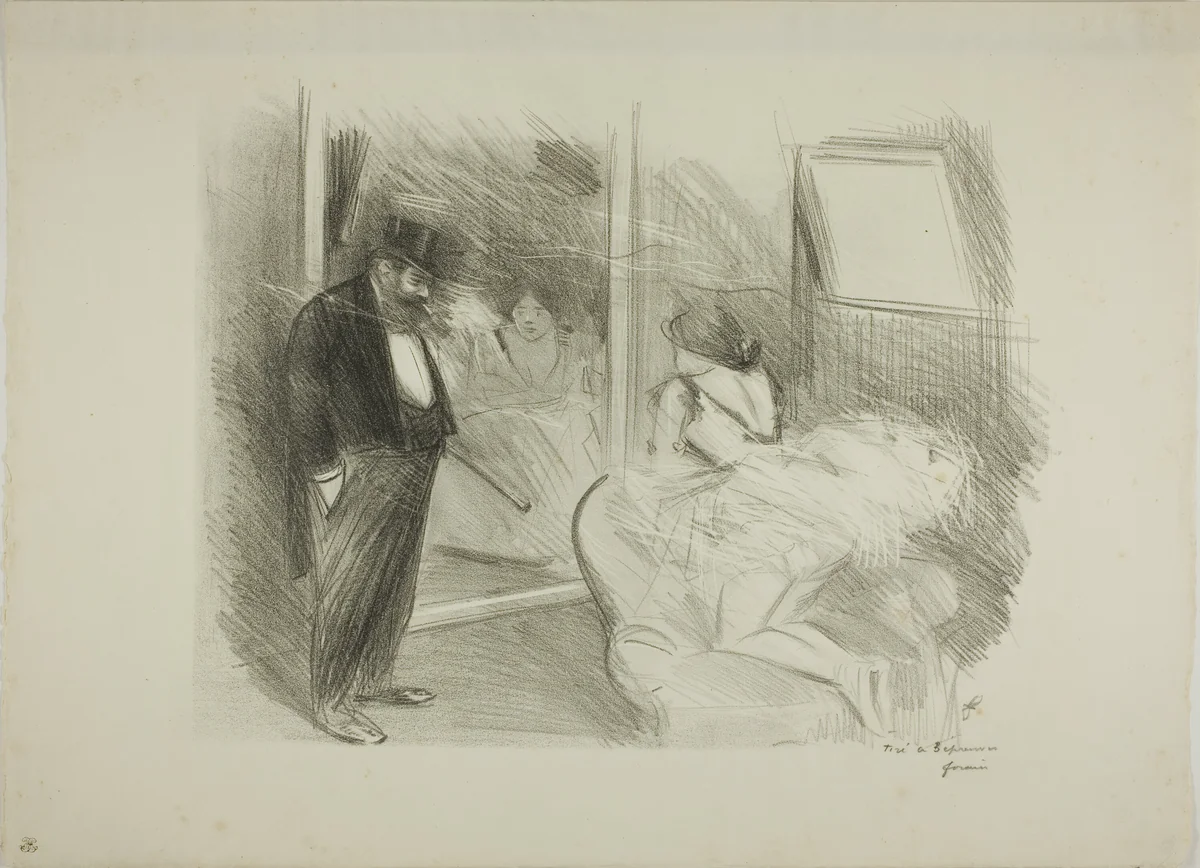The Dancer's Dressing Room, First Plate by Jean-Louis Forain, print, 1895