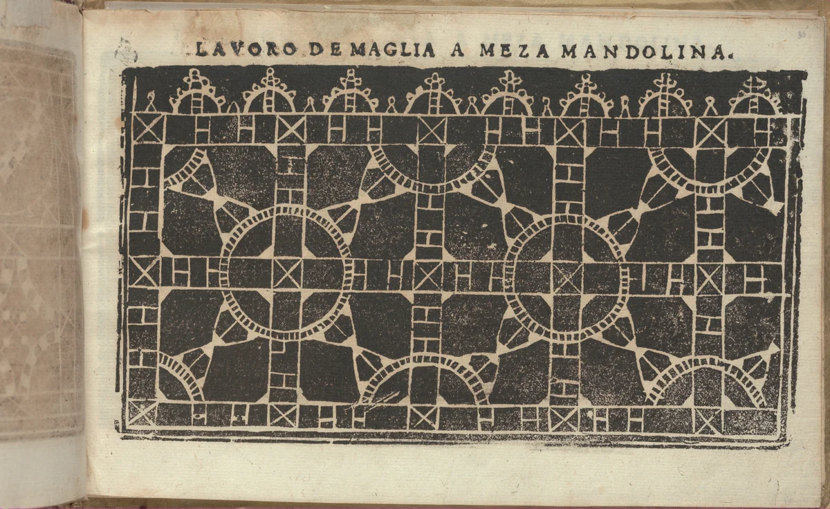 Studio delle virtuose Dame, page 35 (recto) by Isabella Catanea Parasole, book, 1597
