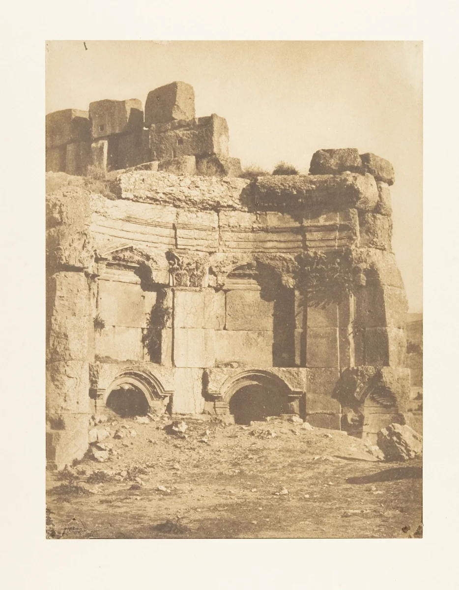 Hémicycle de l'enceinte des Temples, à Baâlbek by Maxime Du Camp, photograph, 1850