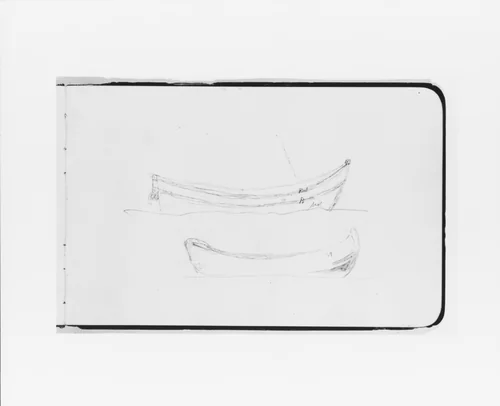 Two Rowboats (from Sketchbook) by Albert Bierstadt, artwork, 1891