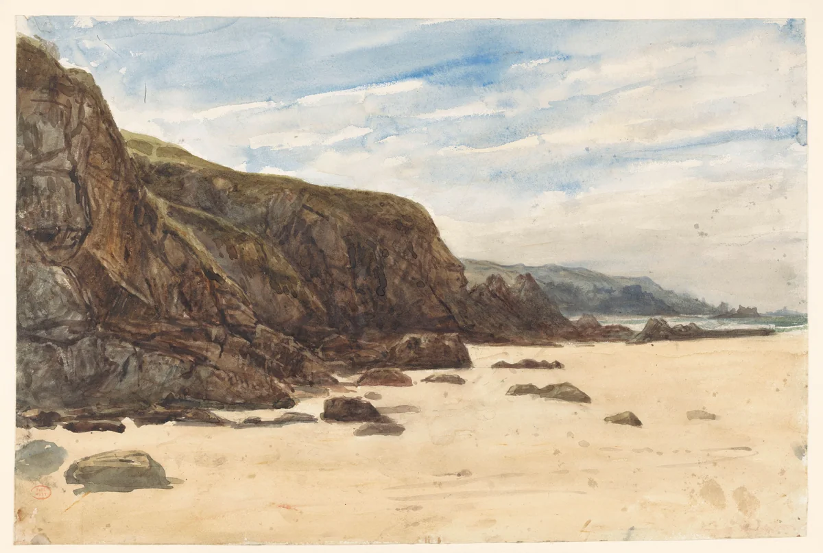 Les Roches noirs, bij Villers by Paul Huet, drawing, 1813-1869