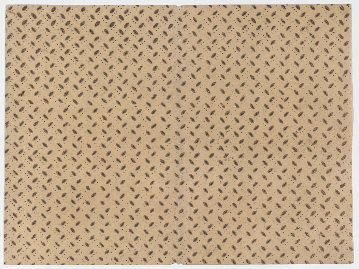 Sheet with overall pattern of dots and dashes by anonymous, print, 1800-1900