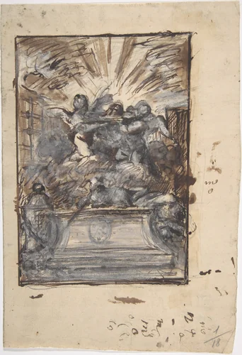 Design for a Monument by Gabriel de Saint-Aubin, drawing, 1735-1780