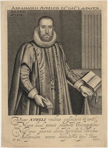 Abraham Aurelius, Minister of the French Church in London by Robert van Voerst, print, 1631