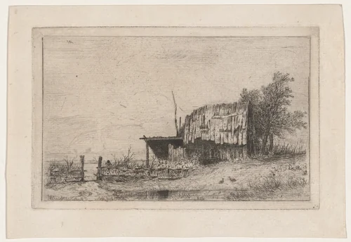 The Little Shed (Le petit Hangar) by Louis Hector François Allemand, print, 1830-1880