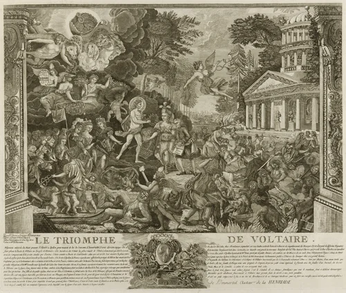 Le Triomphe de Voltaire by A. Duplessis, print, 1773-1784