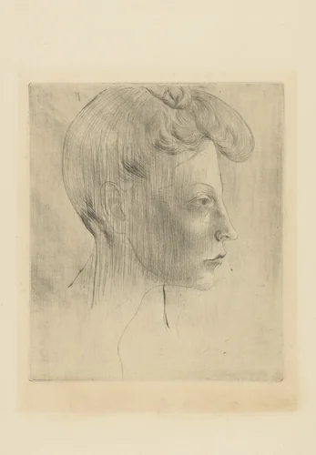 Head of a Woman, in Profile (Tête de femme, de profil) from the Saltimbanques series by Pablo Picasso, print, 1905