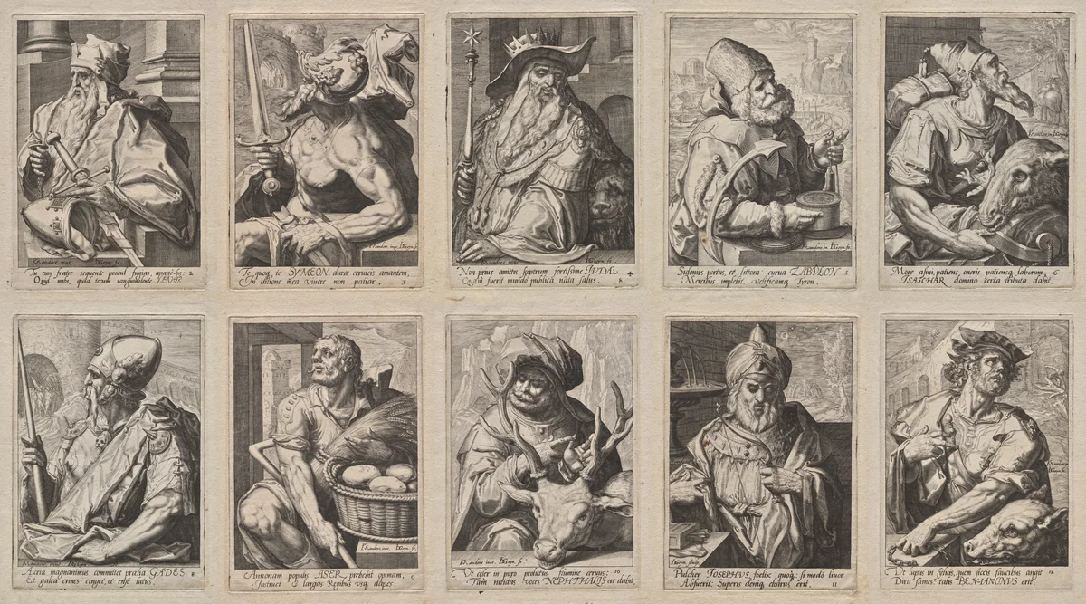 The Twelve Sons of Jacob by Jacob de Gheyn II, print, 1584-1594