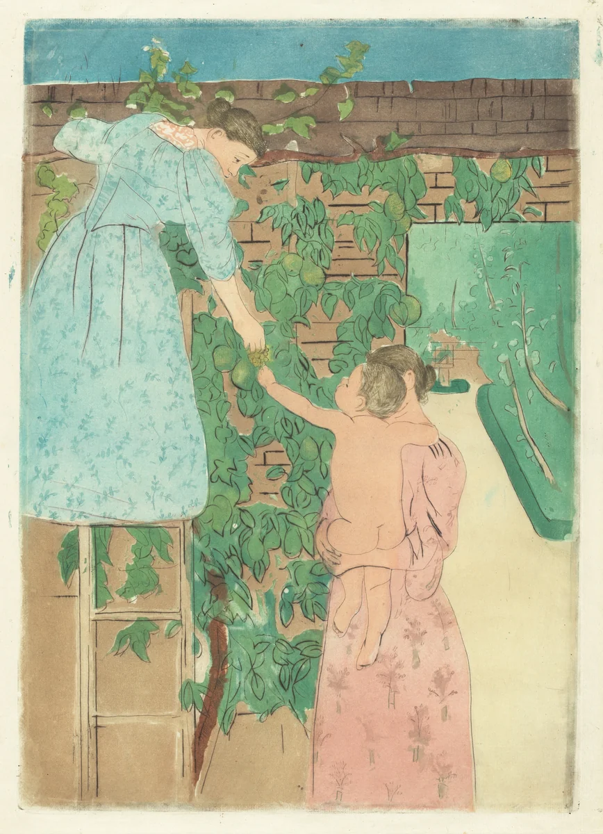 Gathering Fruit by Mary Cassatt, print, 1893