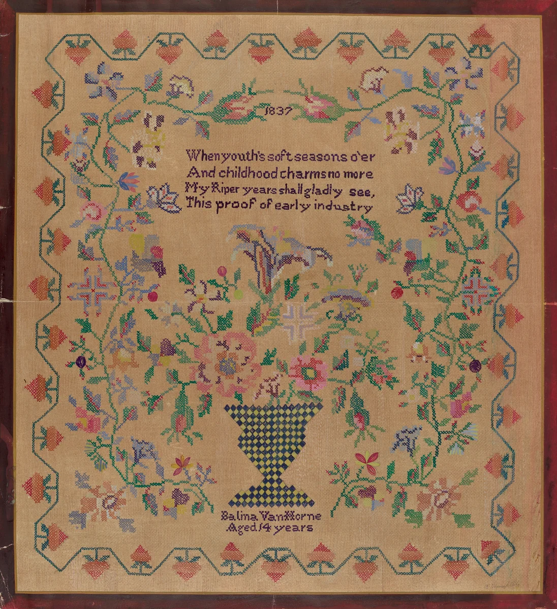 Sampler by Raymond Manupelli, index of american design, 1935-1942