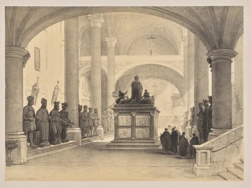 Sketches in Belgium and Germany, First Series, Tomb of Maximilian 1st, Innsbruck by Louis Haghe, print, 1845