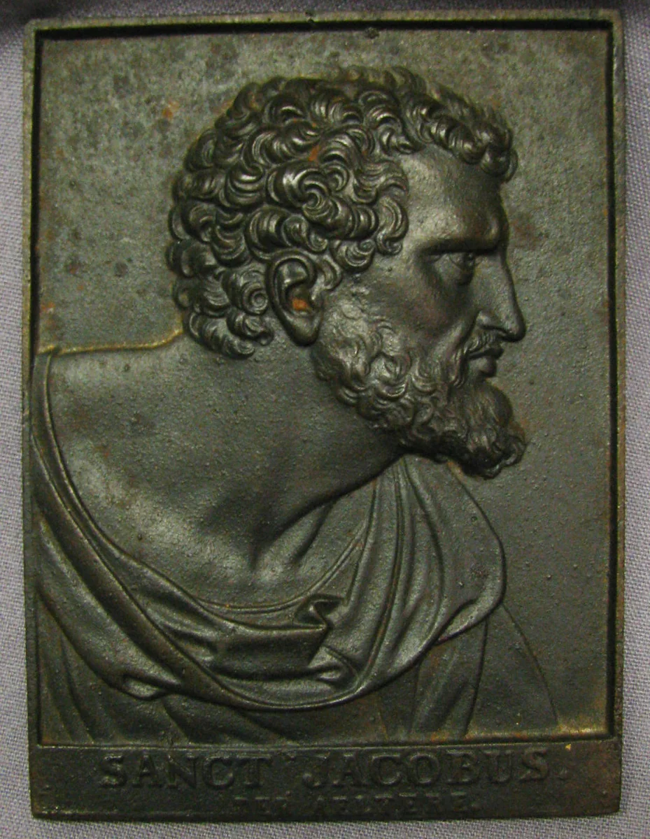 Head described as that of Saint James the Elder by Georg Wilhelm Vestner, metalwork, 1800-1899
