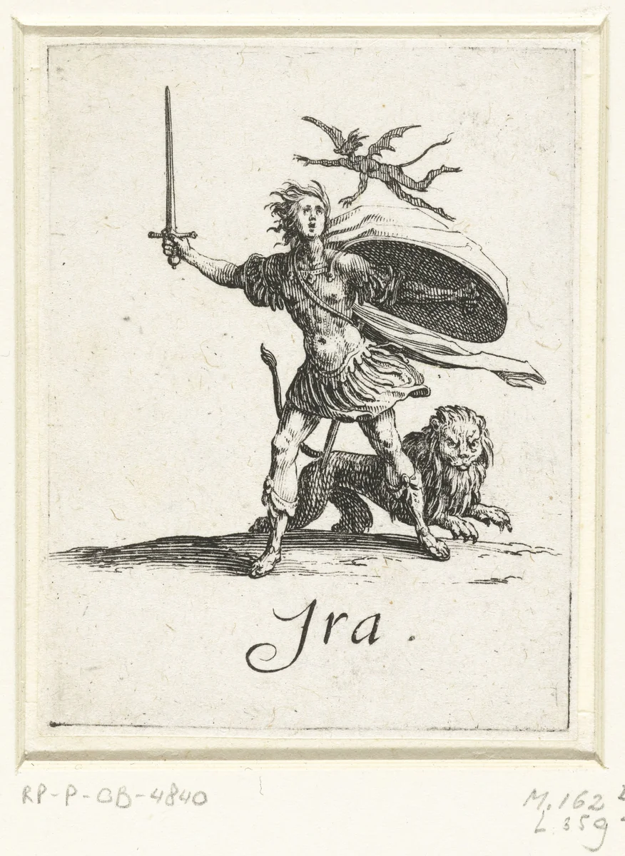 Woede by Jacques Callot, print, 1618-1625