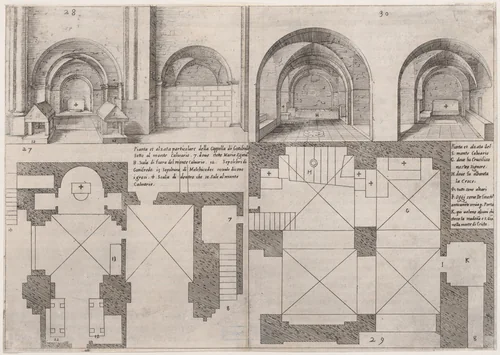 Plate 23, from "Trattato delle Piante & Immagini de Sacri Edifizi di Terra Santa" (Treatise of the Plans & Images of the Sacred Buildings of the Holy Land) by Jacques Callot, print, 1620