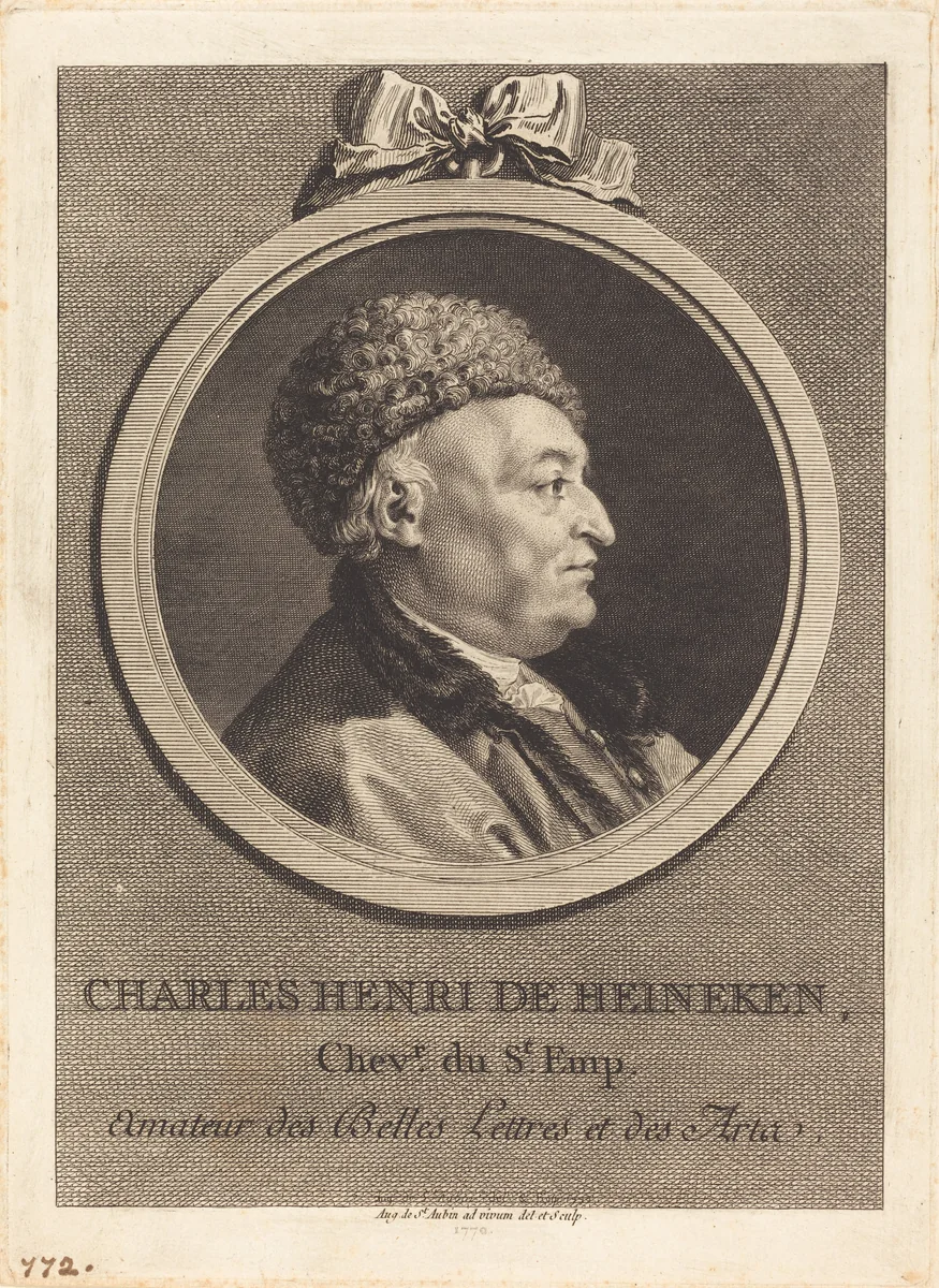 Charles Henri de Heineken by Augustin de Saint-Aubin, print, 1770