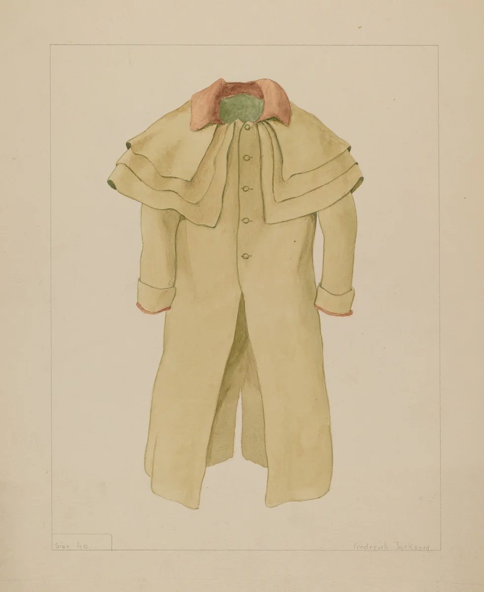 Man's Great Coat by Frederick Jackson, index of american design, 1937