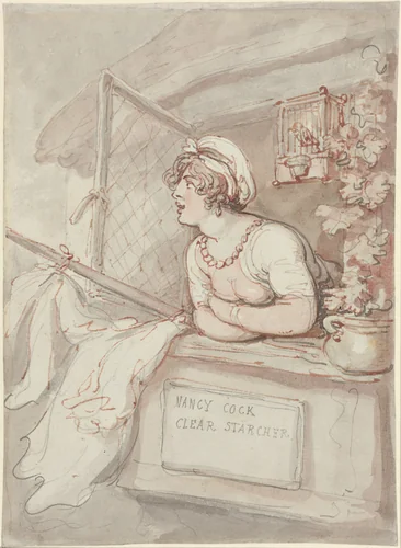 Nancy Cock - Clear Starcher by Thomas Rowlandson, drawing, 1815