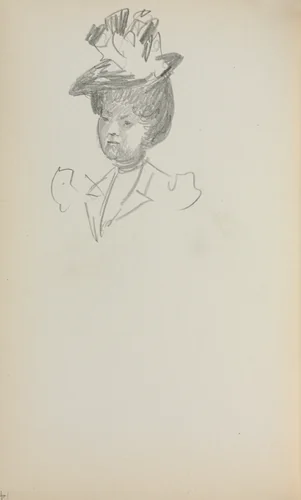 Italian Sketchbook: Woman, Bust Length (page 142) by Maurice Prendergast, book, 1898-1899
