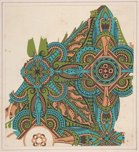 Design drawing by Christopher Dresser, drawing, 1878-1888