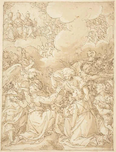 The Last Judgment by Giovanni Battista della Rovere, drawing, 1561-1630