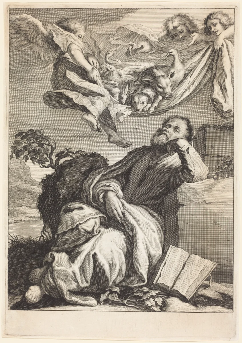 The Dream of Saint Peter by Jeremias Falck
Johann Liss, print, 1650-1665