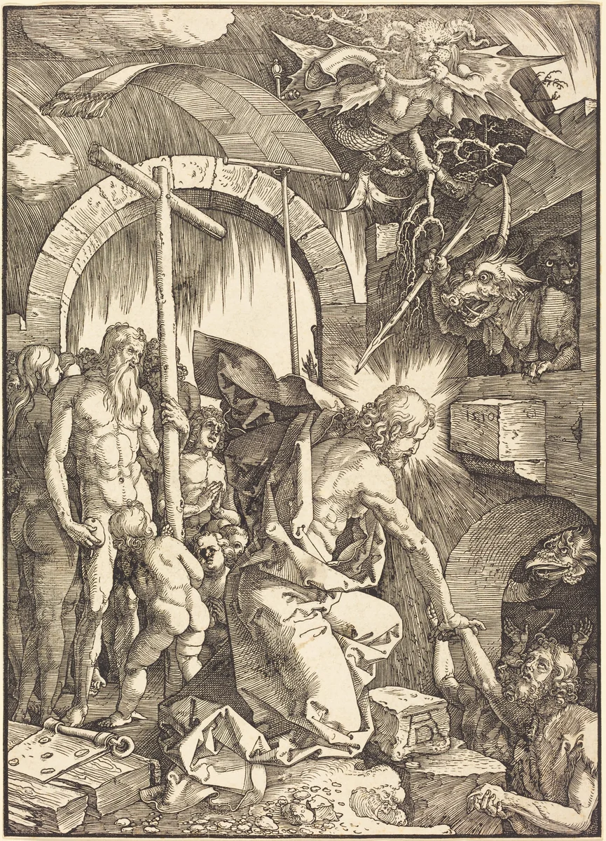 Christ in Limbo by Albrecht Dürer, print, 1510